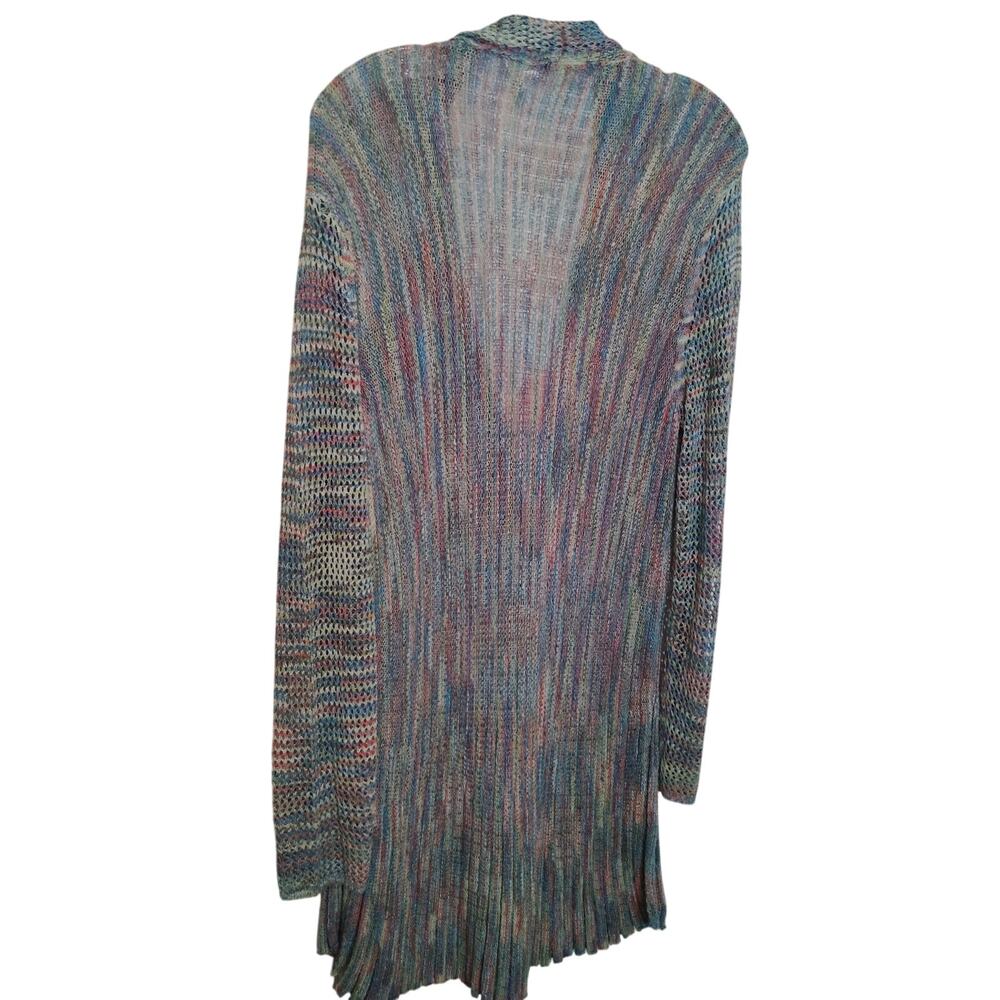 Krazy Kat Multicolor Space Dye Duster Cardigan Women’s Large 38" Estate Knit